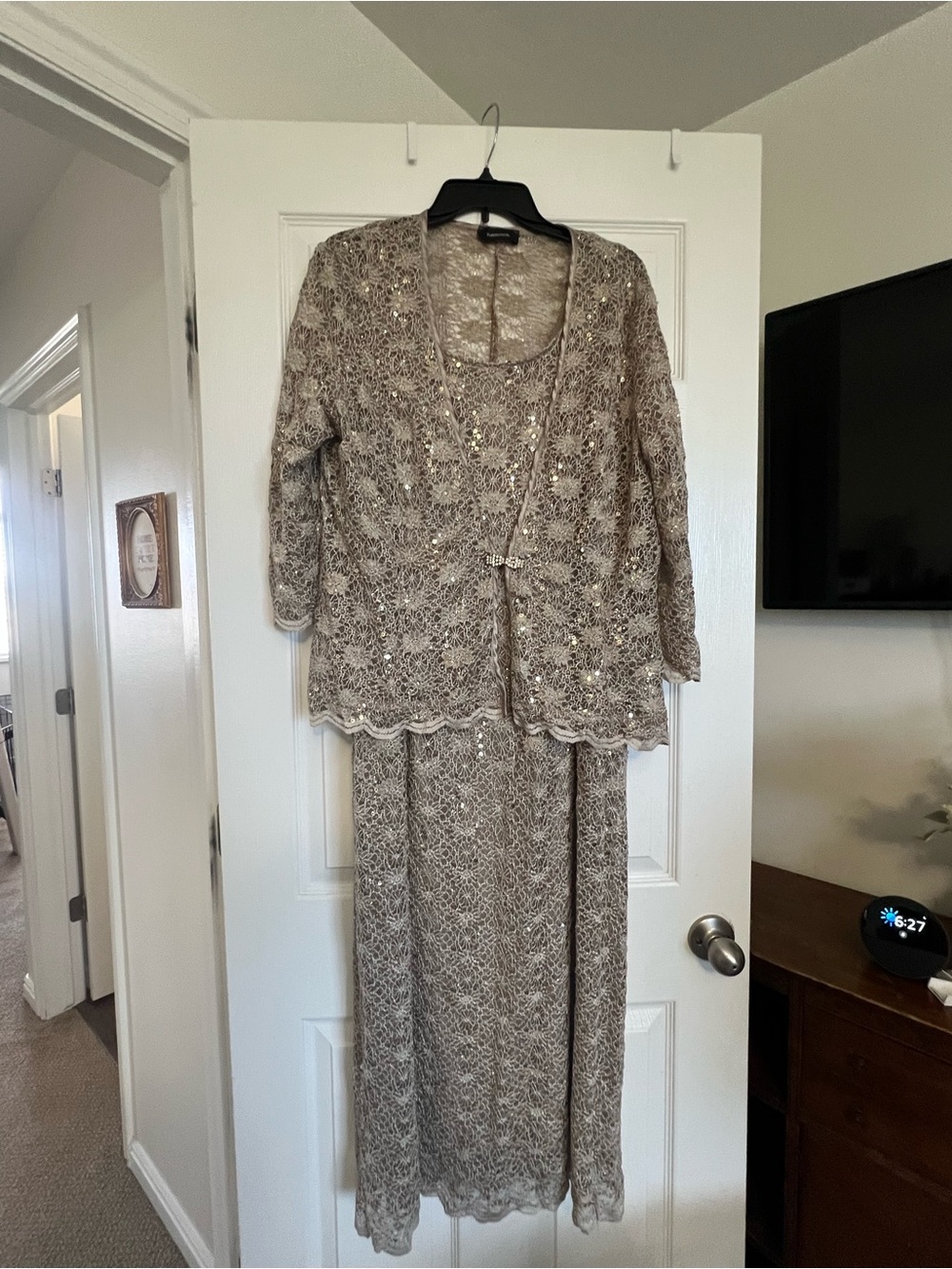 R&M Richards 2-Piece Formal Mother of the Bride/Groom Lace Dress Set – Size 18